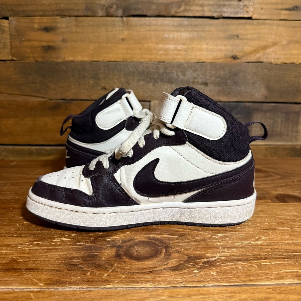 Nike Court Borough Mid 2 Kids Shoes White & Black CD7782-126 Size 3.5Y - Picture 9 of 11